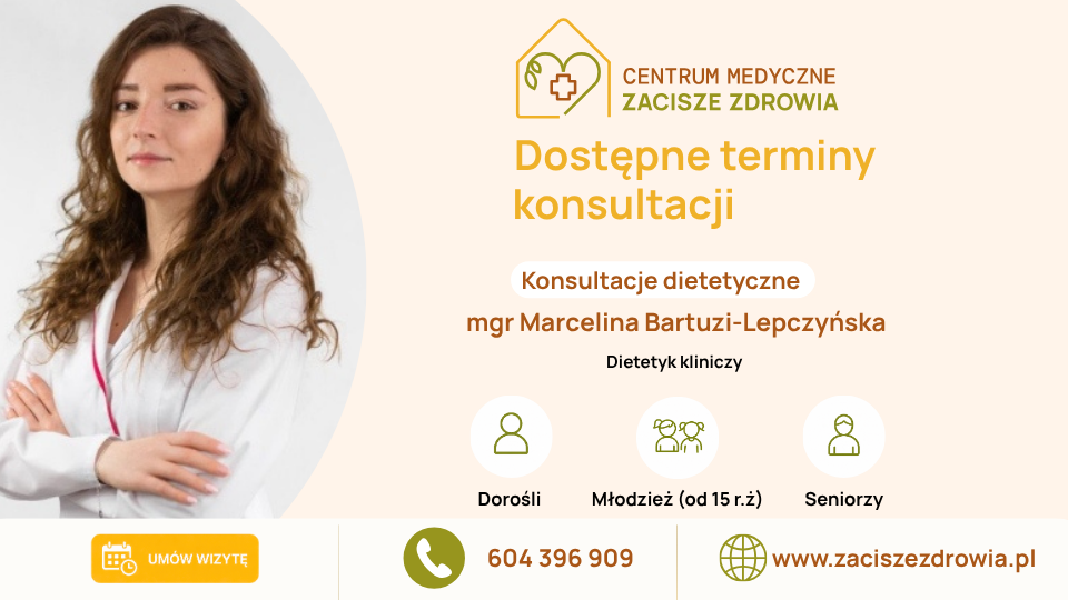 Dostępne terminy konsultacji dietetycznych.