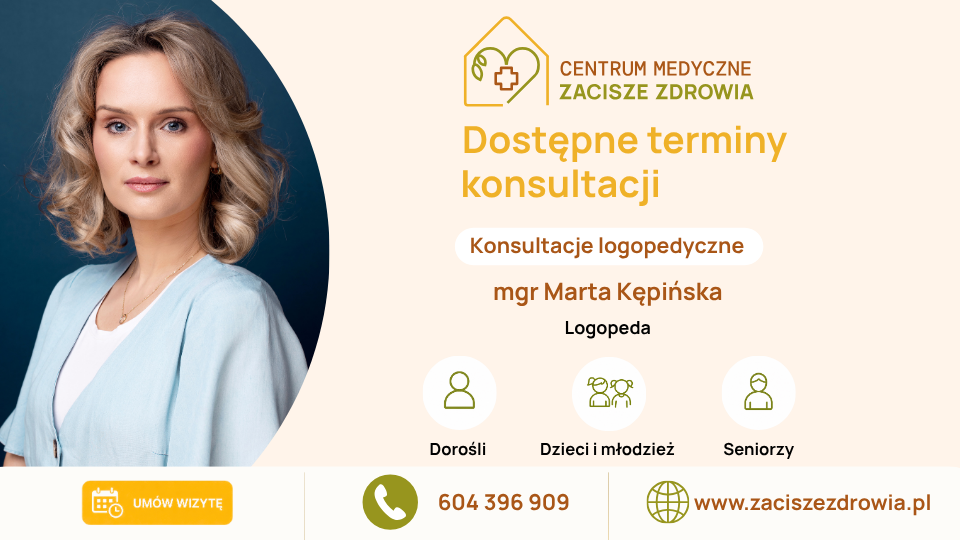 Dostępne terminy konsultacji logopedycznych.