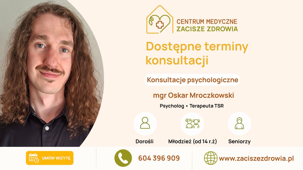 Dostępne terminy konsultacji psychologicznych.