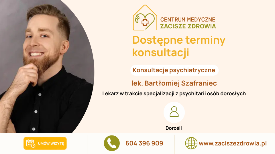 Dostępne terminy konsultacji psychiatrycznych.