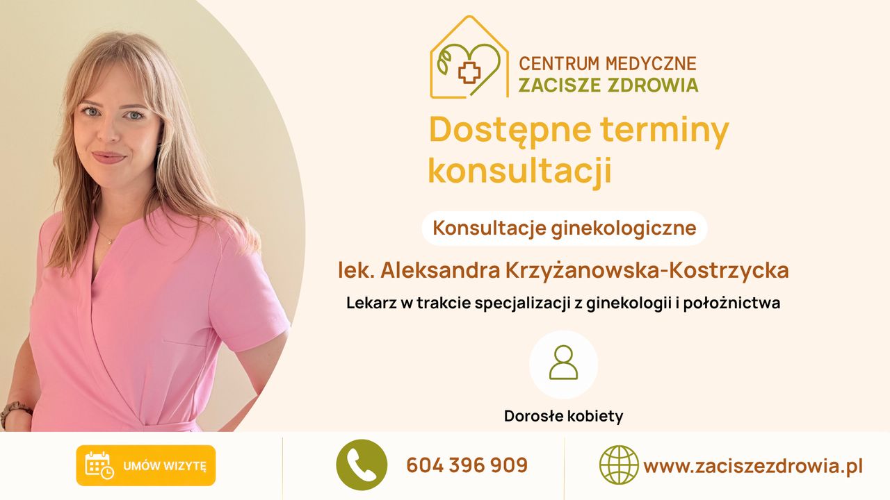 Dostępne terminy konsultacji ginekologicznych.